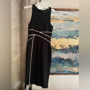 Anthropologie Maeve black sleeveless dress a. half leg size 2